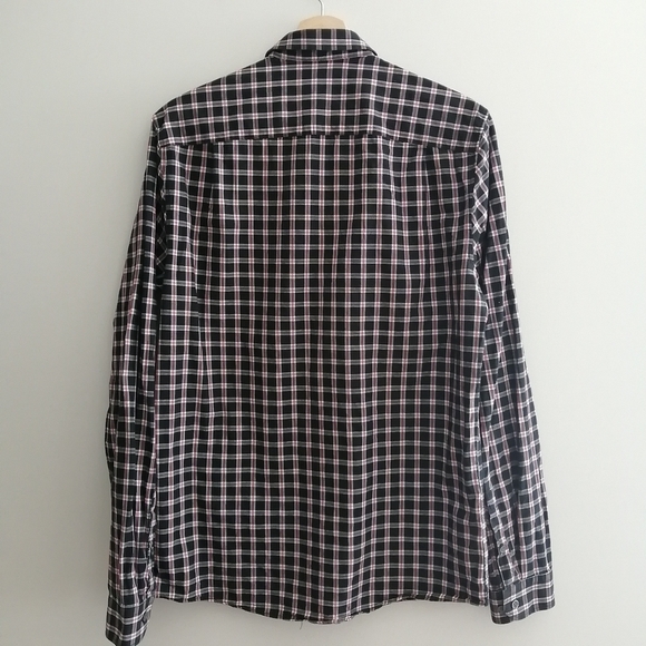 Zadig & Voltaire Men's Thibaut Button Up Red Black Plaid Chest Pockets Large - Picture 5 of 16